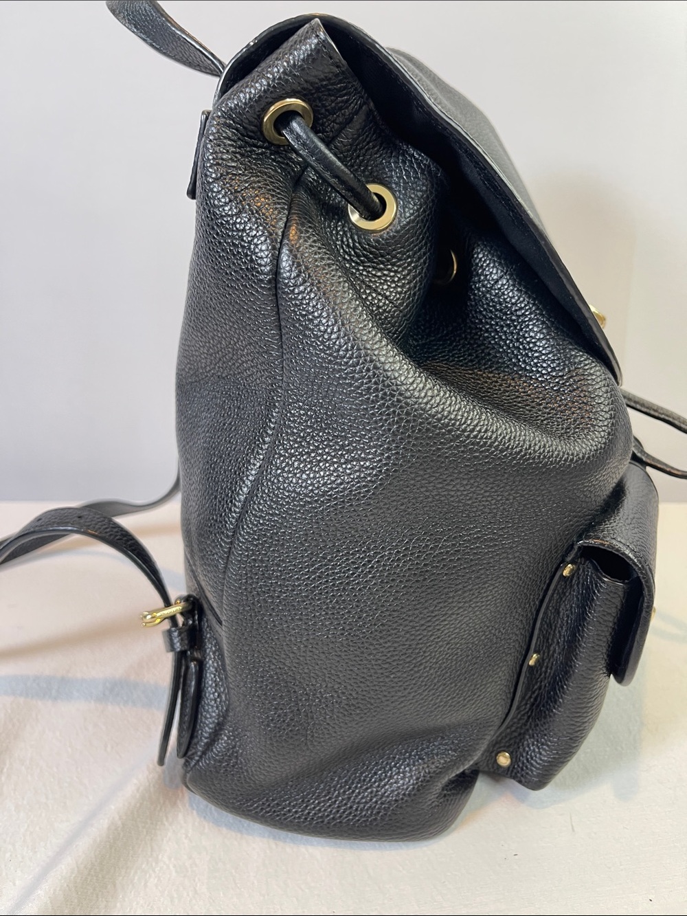 Coach G1861-37582 Turnlock Pocket Leather Backpack Black Pebbled Leather - Picture 6 of 12